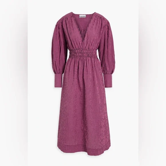 Ganni Gingham Seersucker dress - Picture 2 of 7